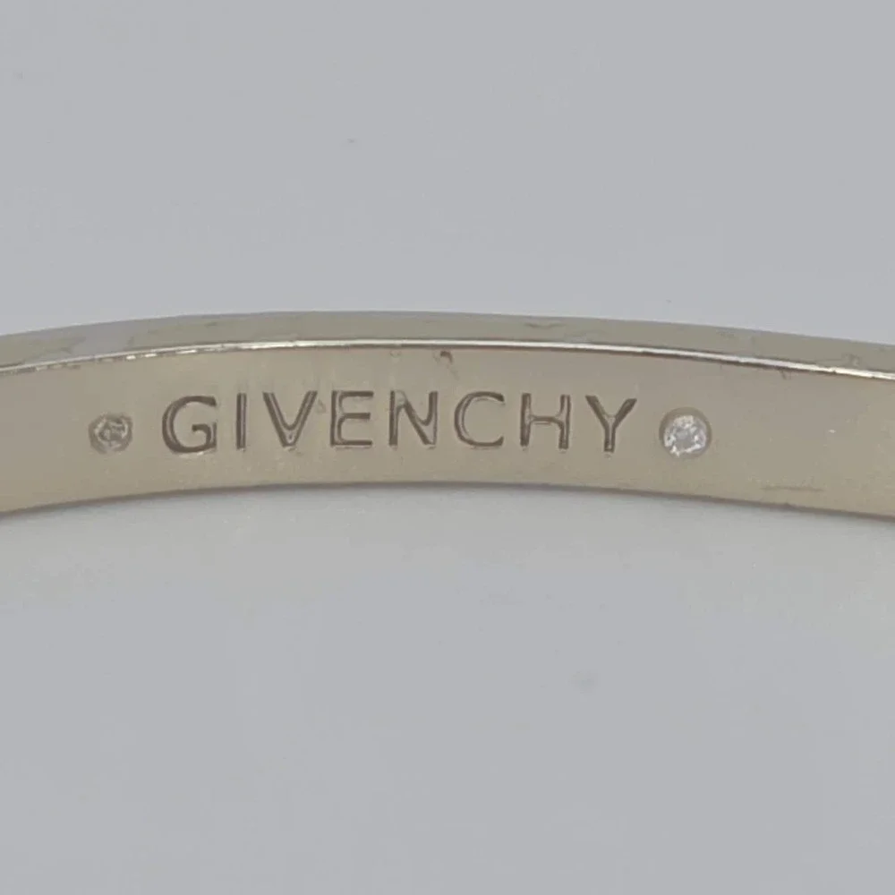 Vintage GIVENCHY Bracelet SWAROVSKI Pavé Crystal Bangle Hinged Gold Tone 6.75" - Picture 5 of 15